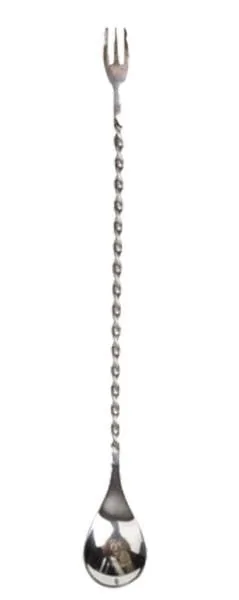 Jiggers  Bar Spoon with Twisted Stem & Fork End