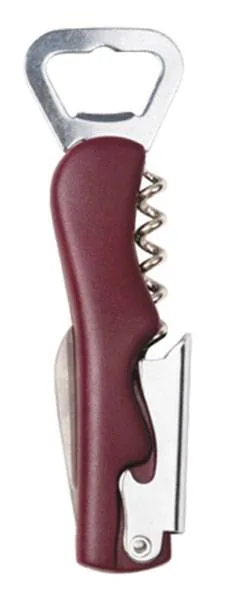 Jiggers  Maroon Handle Corkscrew with Bottle Opener